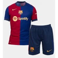 Camisa de Futebol Barcelona Robert Lewandowski #9 Equipamento Principal Infantil 2024-25 Manga Curta (+ Calças curtas)